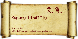 Kapusy Mihály névjegykártya