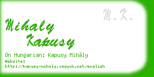 mihaly kapusy business card