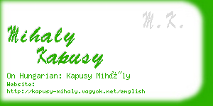 mihaly kapusy business card